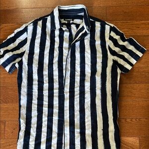Men's Striped Black and White Shirt